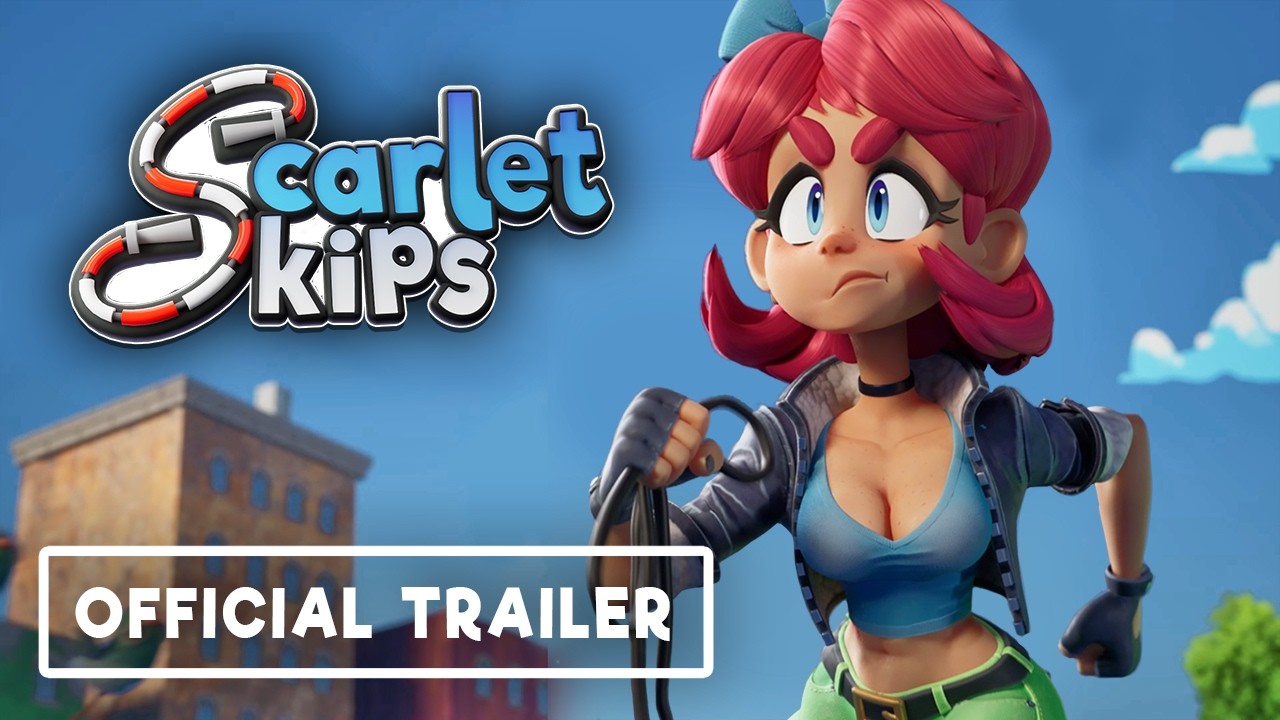 Scarlet posed with her jump rope in the official Scarlet Skips trailer